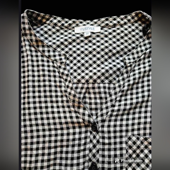 Plus Size My Style Checkered Boho Tunic - Picture 3 of 6